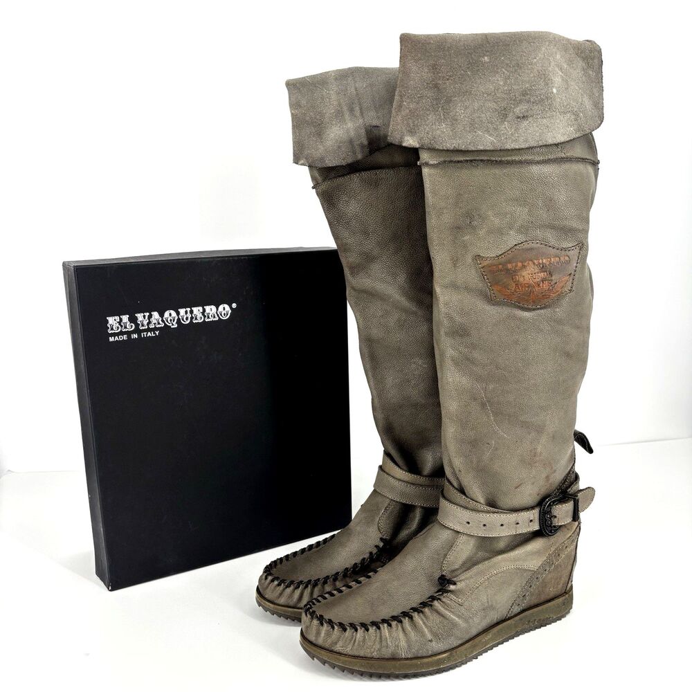 EL VAQUERO Peruvian Connection Sonora Boot EU41 Moss Green Distressed Leather